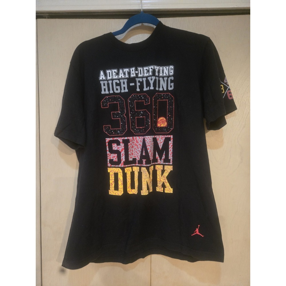 Nike‎ Air Jordan 360 Slam Dunk Graphic T Shirt Mens XL Black Jumpman...